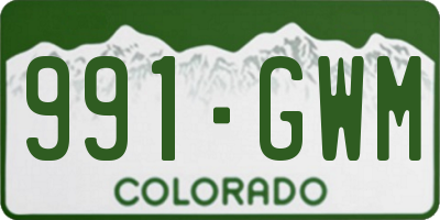 CO license plate 991GWM