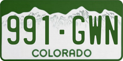 CO license plate 991GWN