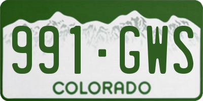 CO license plate 991GWS