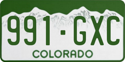 CO license plate 991GXC