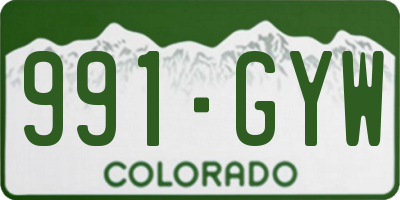 CO license plate 991GYW