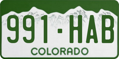 CO license plate 991HAB