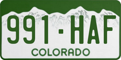 CO license plate 991HAF