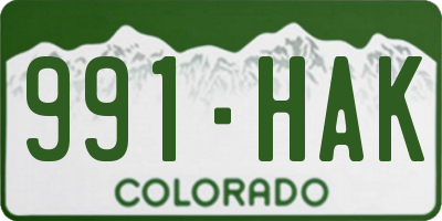 CO license plate 991HAK