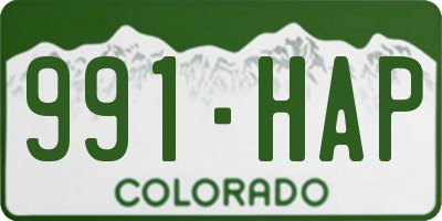 CO license plate 991HAP