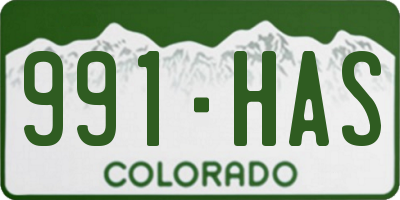 CO license plate 991HAS
