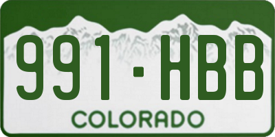 CO license plate 991HBB