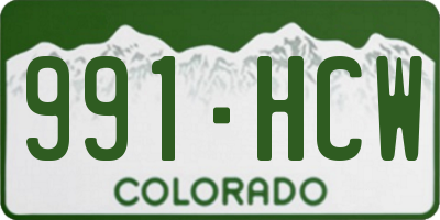 CO license plate 991HCW