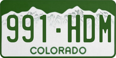 CO license plate 991HDM