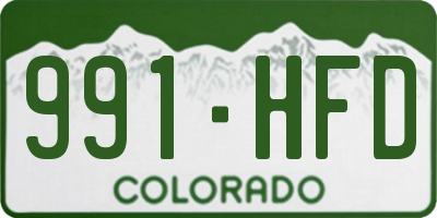 CO license plate 991HFD