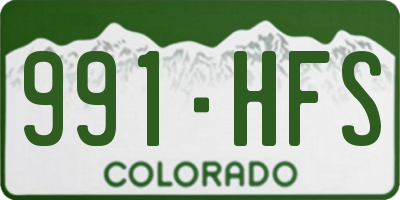 CO license plate 991HFS