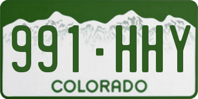 CO license plate 991HHY