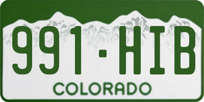 CO license plate 991HIB