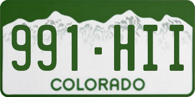 CO license plate 991HII