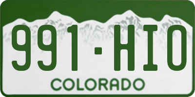 CO license plate 991HIO