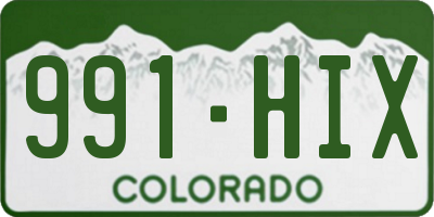 CO license plate 991HIX