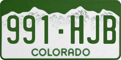 CO license plate 991HJB