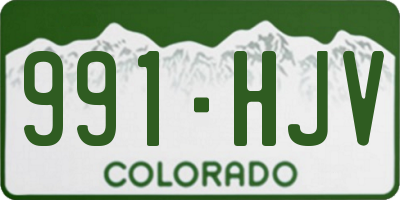 CO license plate 991HJV