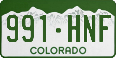 CO license plate 991HNF