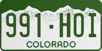 CO license plate 991HOI