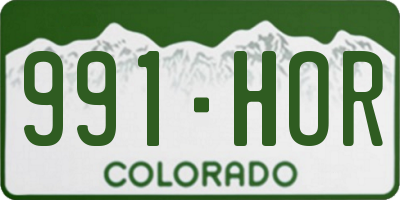CO license plate 991HOR