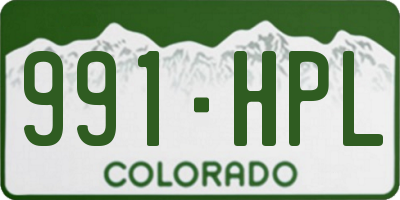 CO license plate 991HPL