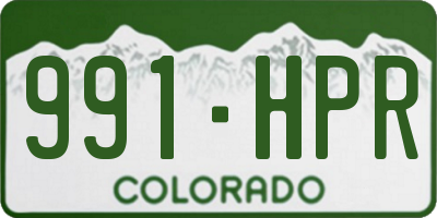 CO license plate 991HPR