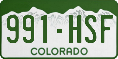CO license plate 991HSF
