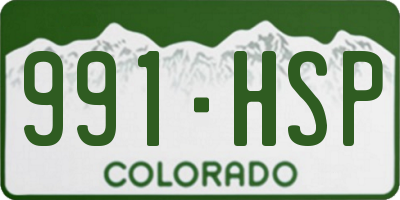 CO license plate 991HSP