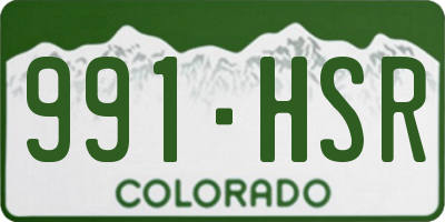 CO license plate 991HSR