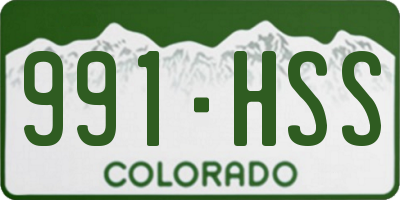 CO license plate 991HSS