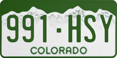 CO license plate 991HSY