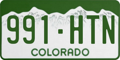 CO license plate 991HTN