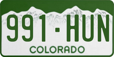 CO license plate 991HUN