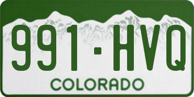 CO license plate 991HVQ