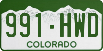 CO license plate 991HWD