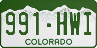 CO license plate 991HWI