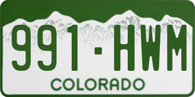CO license plate 991HWM