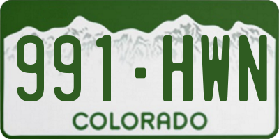 CO license plate 991HWN