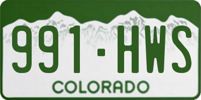 CO license plate 991HWS