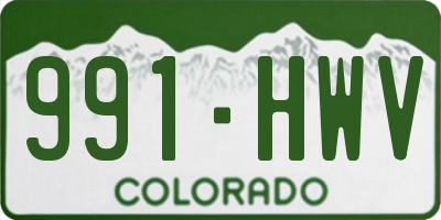 CO license plate 991HWV