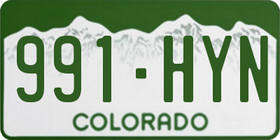 CO license plate 991HYN