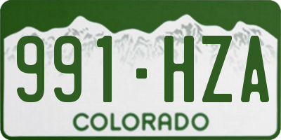 CO license plate 991HZA