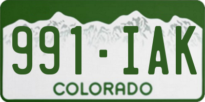 CO license plate 991IAK