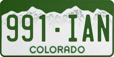 CO license plate 991IAN