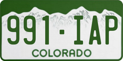 CO license plate 991IAP