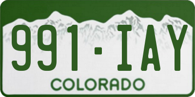 CO license plate 991IAY