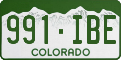 CO license plate 991IBE