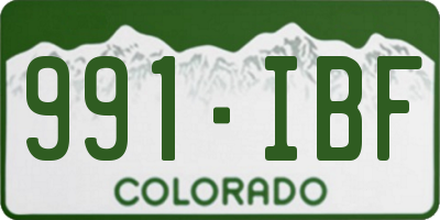 CO license plate 991IBF