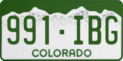 CO license plate 991IBG